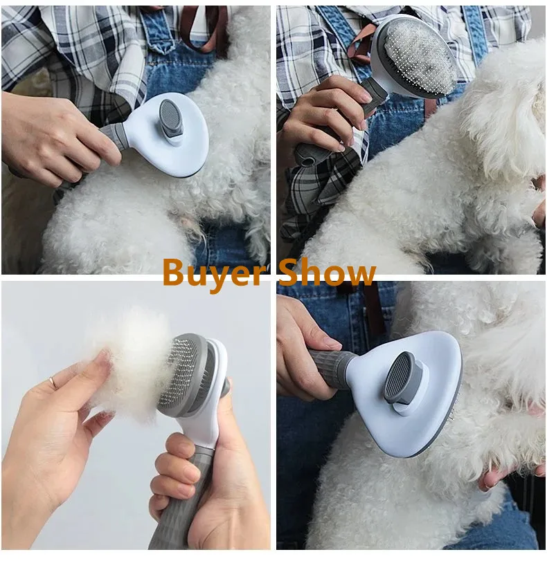 

Dog Hair Comb Easy Removal Grooming Brush Cats Combs Automatic Non-slip Brushes for Dogs Cats Cleaning Supplies Pet Dog Comb