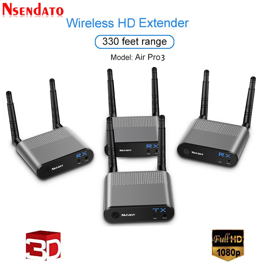 Measy Air Pro 3 100 м/2 4 футов 5 8 ГГц/ГГц беспроводной Wi Fi HD Аудио Видео удлинитель