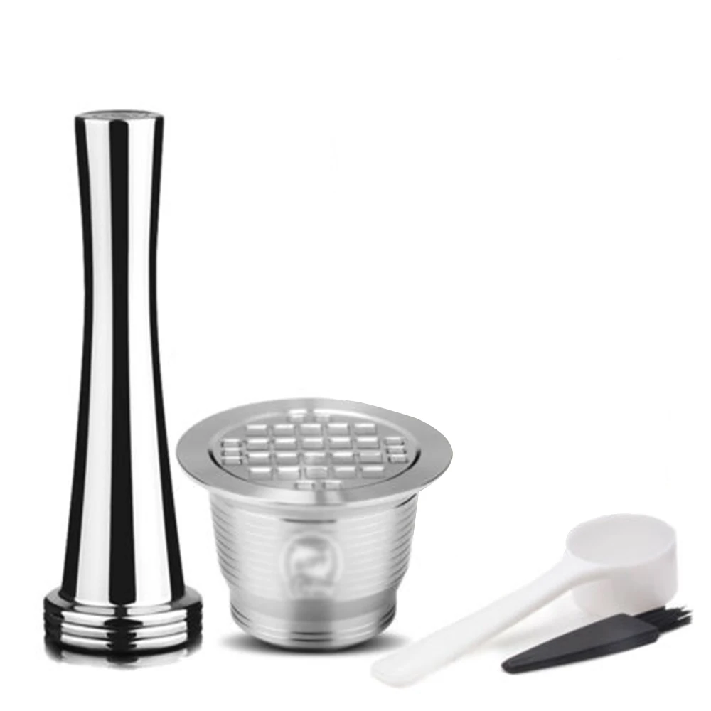 

Stainless-Steel Refillable Reusable Coffee Capsule Pod With Accessories 4pcs/set