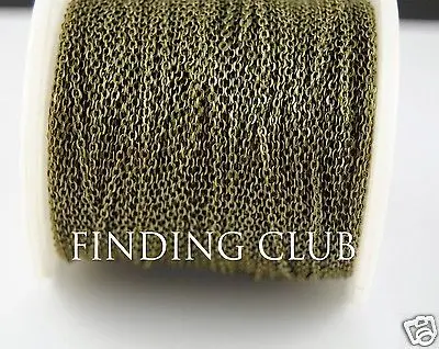 Фабрика 5 м (16 футов) 1 мм бронза латунь спаянная цепь плоский цепной трос ожерелье