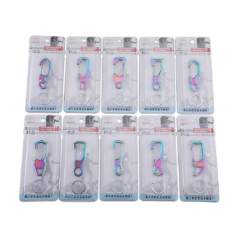 

Metal Carabiner Clip Keyring Keychain Key Finder Titanium steel Keys Wallet Colorful Car Key Case