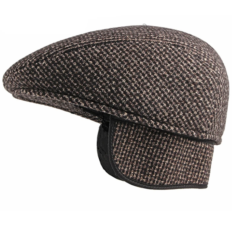 

Vintage Herringbone Beret Double Wearing Style Men Hats Newsboy Cap British Western Style Ivy Cap Classic Hats
