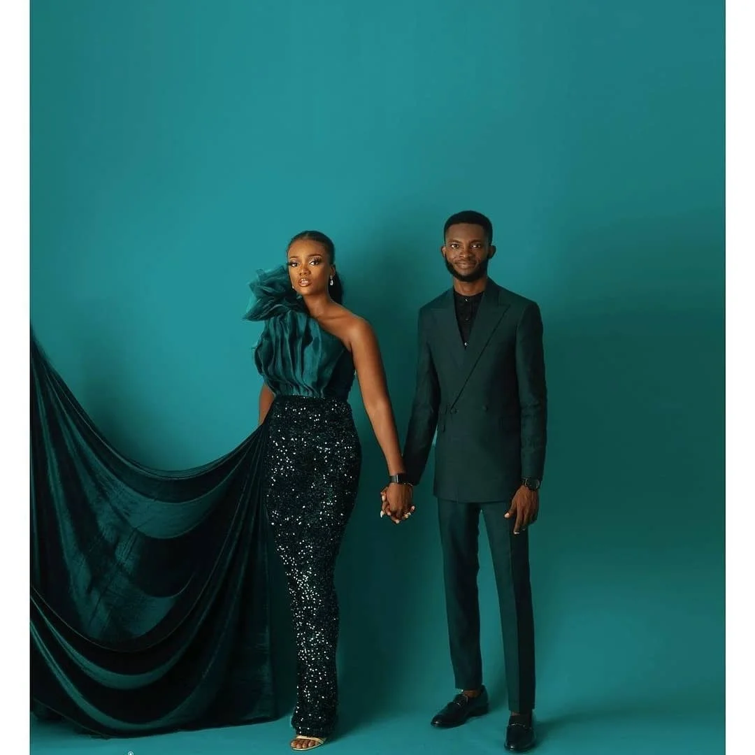 

One Shoulder Green Evening Dresses Sequins Pleat Overskirt Prom Gowns Ruffles Mermaid Formal Party Dress