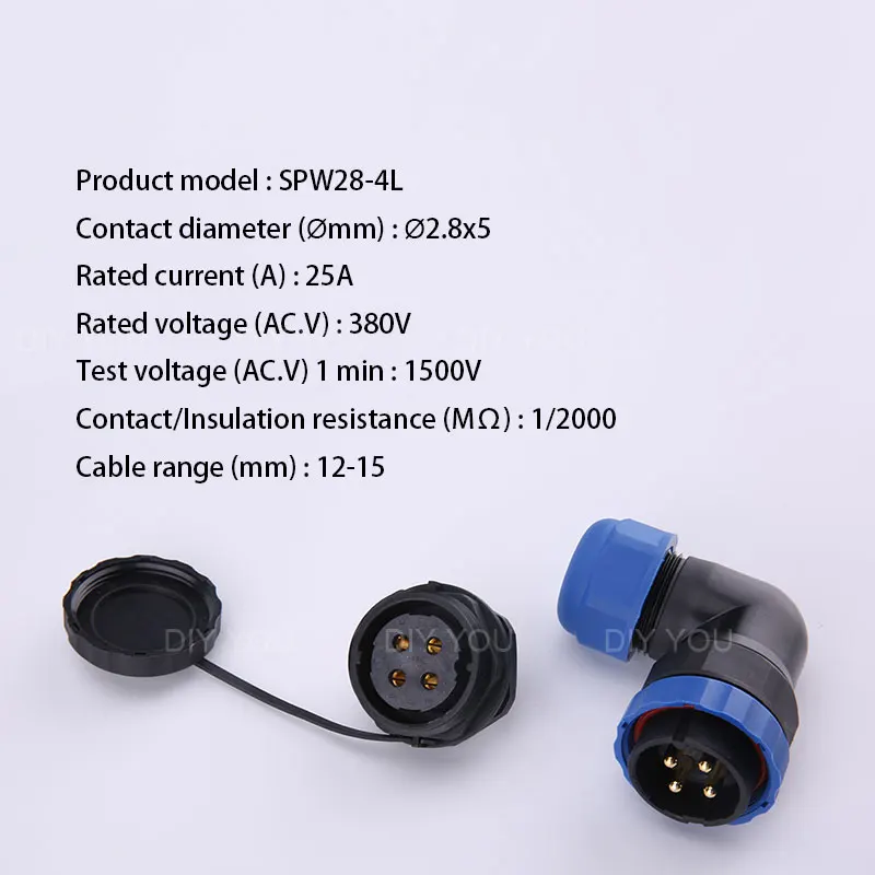 SP28 локоть серебряные гайки для уха тип Водонепроницаемый разъем IP68