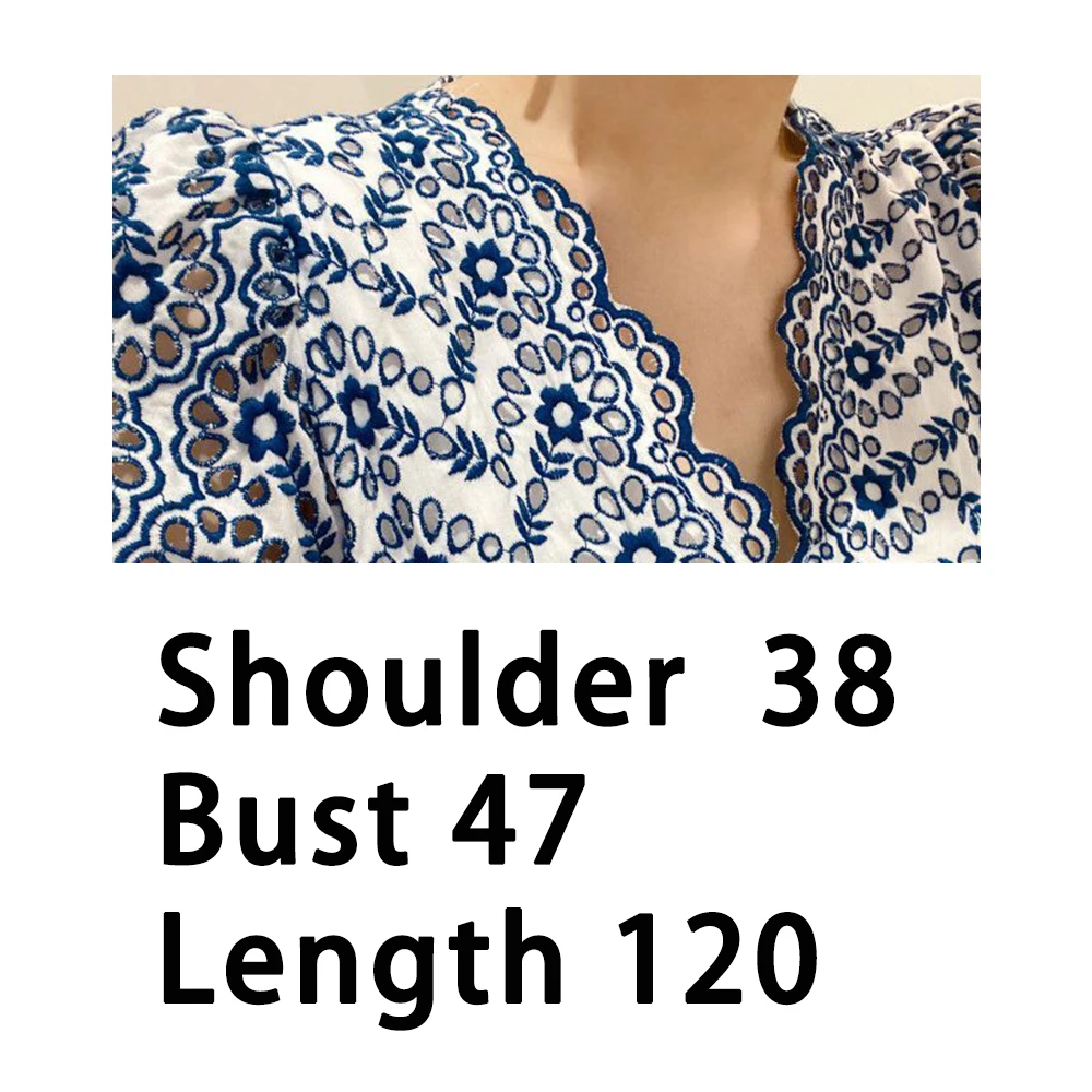 

Female New V Neck Embroidery Floral Long Evening Party Dress Elegant Ruffles 2020 Summer Hollow Out Puff Sleeve A-Line Dress