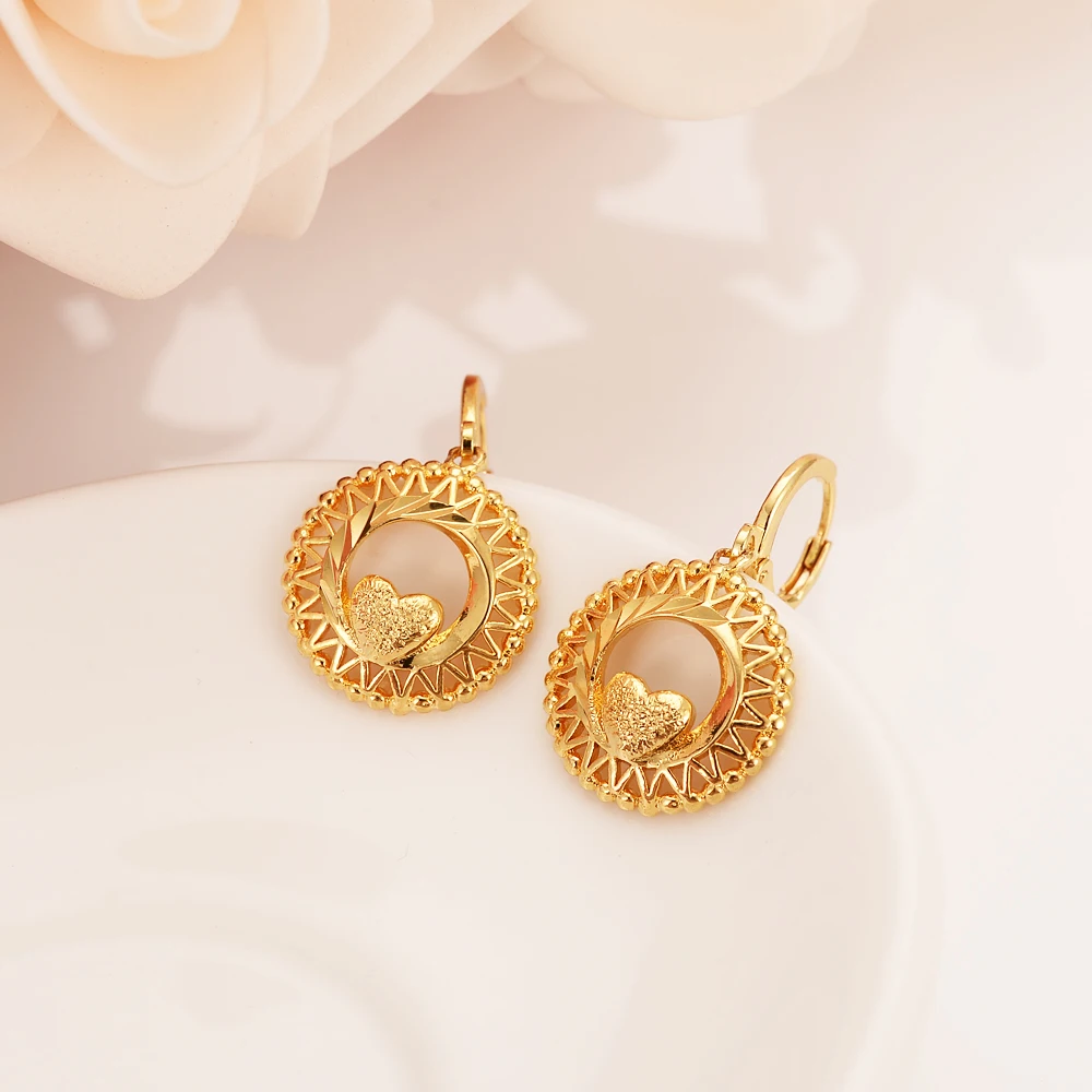 Золотые серьги в форме сердца для женщин/девочек детские любовь модные украшения