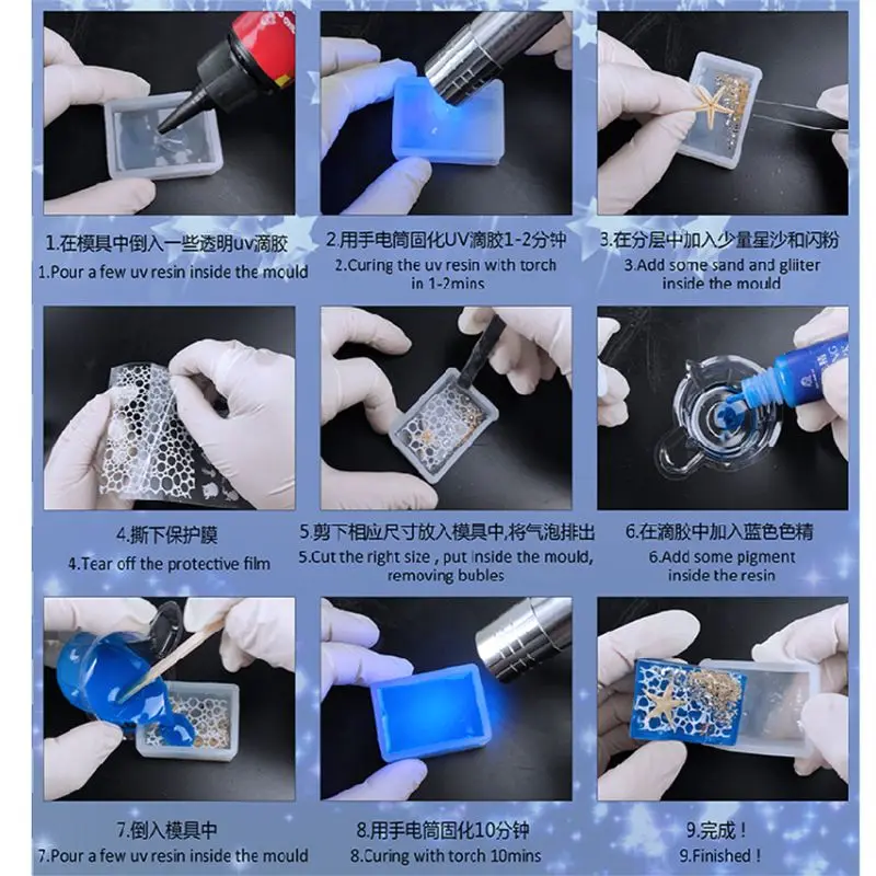 

Epoxy Resin Filling Material White Water Ripple DIY Resin Sticker Jewelry Making