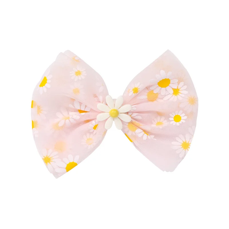 9 pieces/lot Princess Baby kids girl daisy flower hairpin children crown bow hairpins hair accessories gauze hairclip | Детская одежда