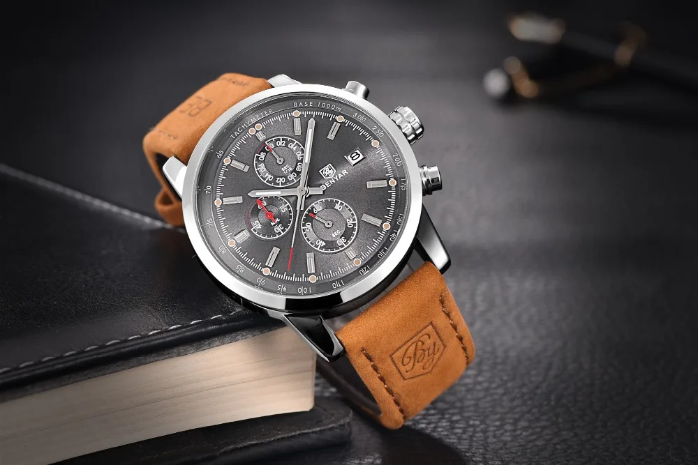 BENYAR 5102 часы мужские роскошные брендовые кварцевые часы модные часы с хронографом Reloj Hombre спортивные часы мужские часы Relogio Masculino