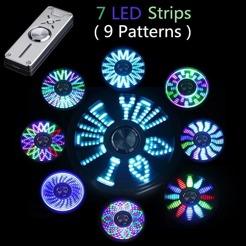 7 светодиодный полоски пальцевой прядильный механизм ручной USB Зажигалка для