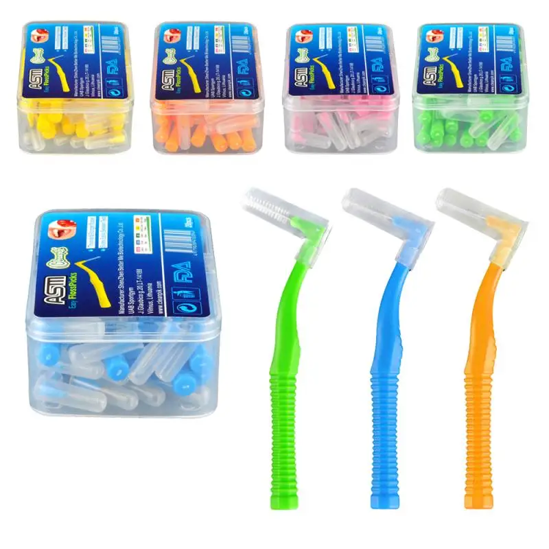

20Pcs/Lot L Shape Disposable Dental Flosser Interdental Brush Teeth Stick Toothpicks Floss Pick Oral Gum Teeth Cleaning Care