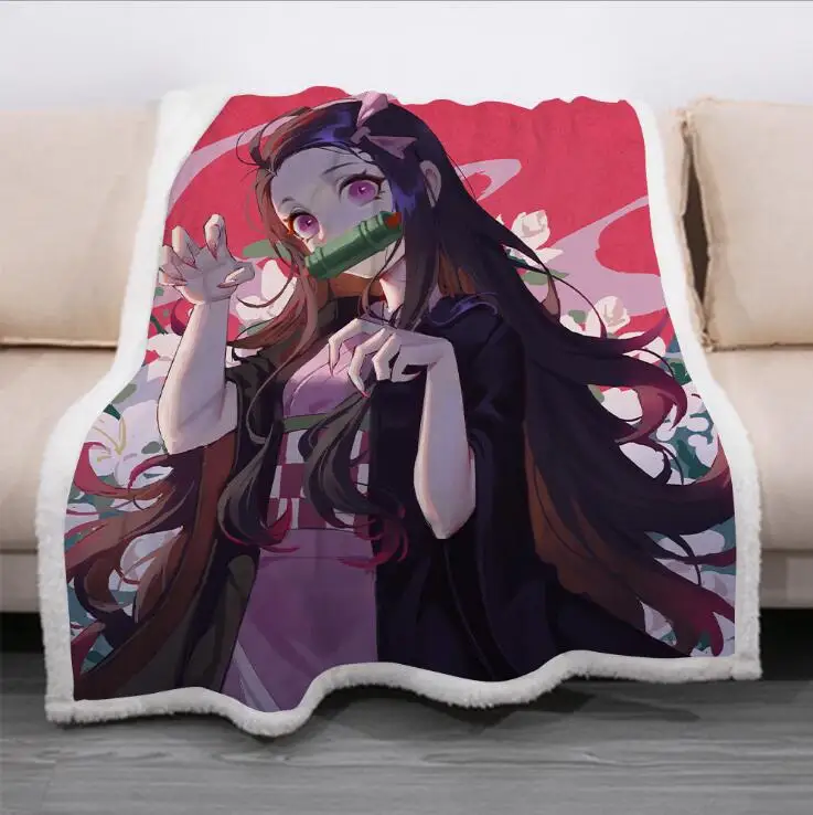

Anime Slayer pattern 3D Demon Fleece Blanket full printed Wearable Blanket Adults/kids Fleece Blanket drop shippng style -2