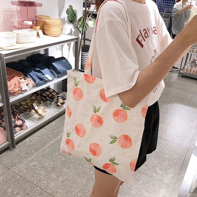 Сумки через плечо с принтом персика Повседневная модная сумка на большая