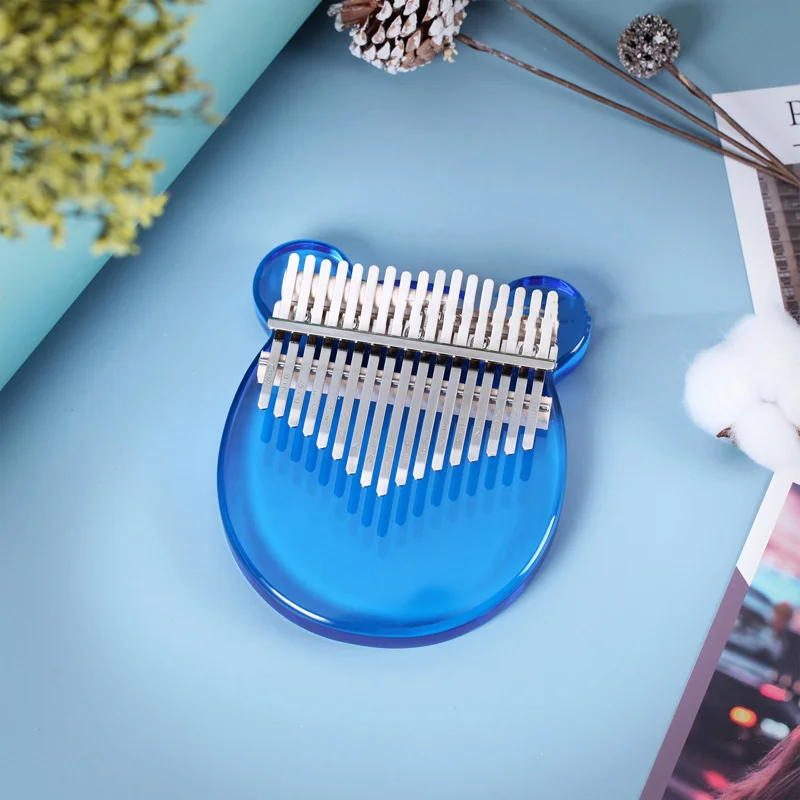 Прозрачное цветное пианино для большого пальца с 17 клавишами портативное Kalimba