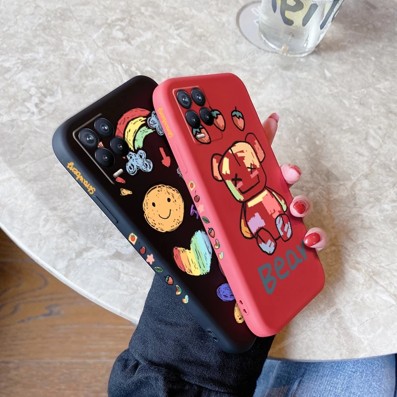 

For Realme 8 4G 5G 8 Pro Case with Fruit animal pattern back cover Fall prevention casing