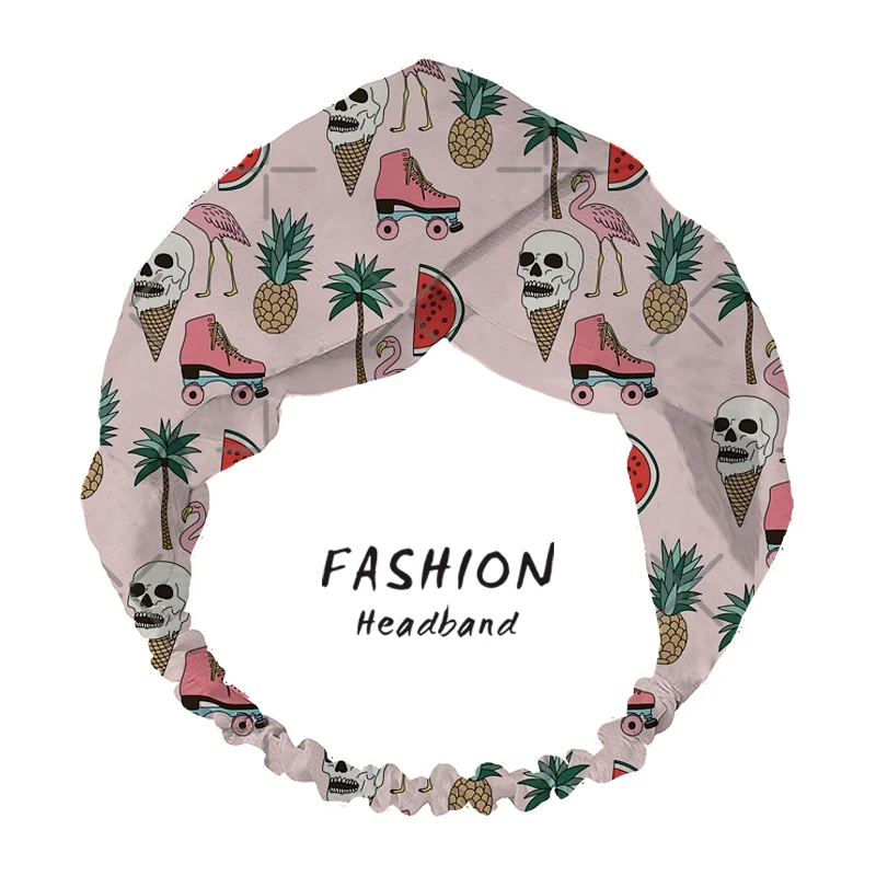 

2020 Summer Hair Accessories Women Summer by Elebea Print Hairbands Cross Bandanas Women Gils Headband Hair Scrunchies Hair Band