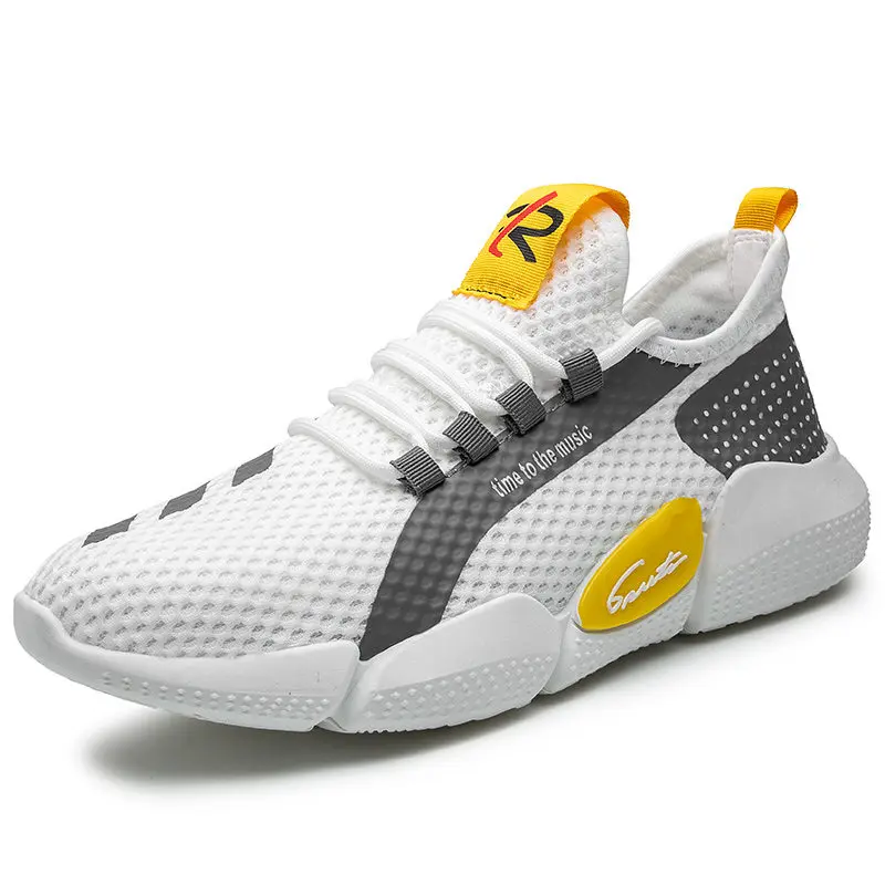 Кроссовки мужские сетчатые на шнуровке удобные повседневные легкие Уличная