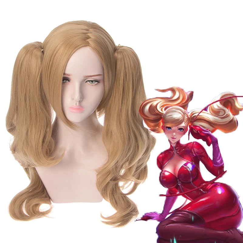 Парик для косплея из аниме Game Persona 5 Анны такамаки синтетический с пантерой