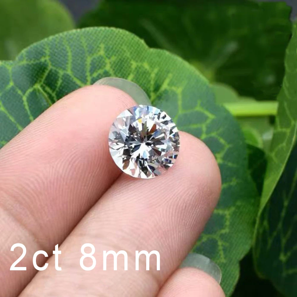 8mm D Color 2ct Carat lab Moissanite stone Round Brilliant Cut Loose VVS1 Excellent diamond customize wedding rings | Украшения и