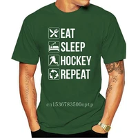 new funny eat sleep hockey repeat t shirt
