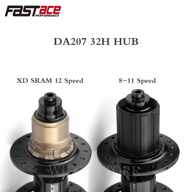 

FASTACE-ejes de freno de disco de rodamiento sellado DA207, 32 orificios, 8/ 9/10/ 11/12 velocidades, buje de bicicleta de monta