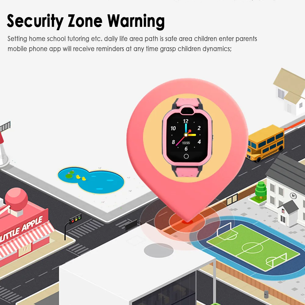 

4G Kids Anti Lost Child GPS Tracker Monitoring Positioning Call Camera Phone Smart Kids GPS Baby Watch Compatible IOS & Android