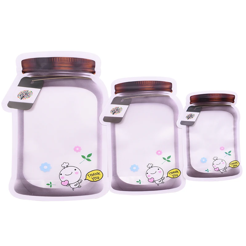 5 шт./лот полиэтиленовая банка мешки на молнии для бутылок Многоразовые Пакеты