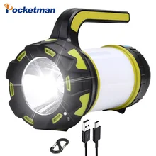 80000LM LED Camping Light USB Rechargeable Flashlight Dimmable Spotlight Work Light Waterproof Searchlight Emergency Torch
