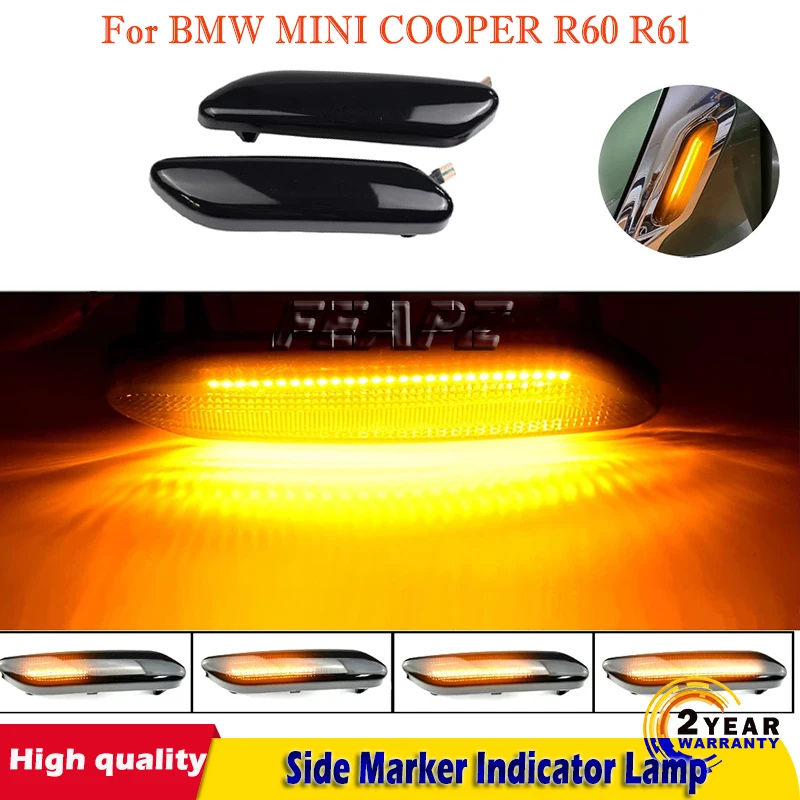 

Светодиодный Боковой габаритный индикатор, указатель поворота для BMW MINI COOPER R60 R61COUNTRYMAN PACEMAN, динамический прокрутка, мигающий