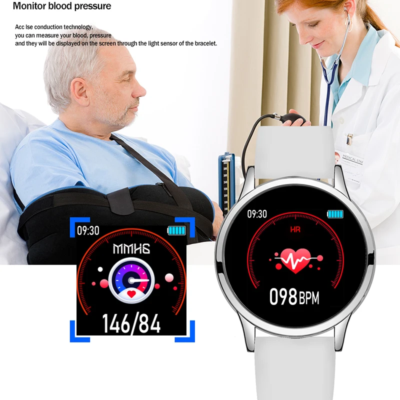 LIGE Smart Watch Women Men Sports Fashion Waterproof Activity Fitness Tracker Heart Rate Brim Smartwatch Blood pressure bracelet