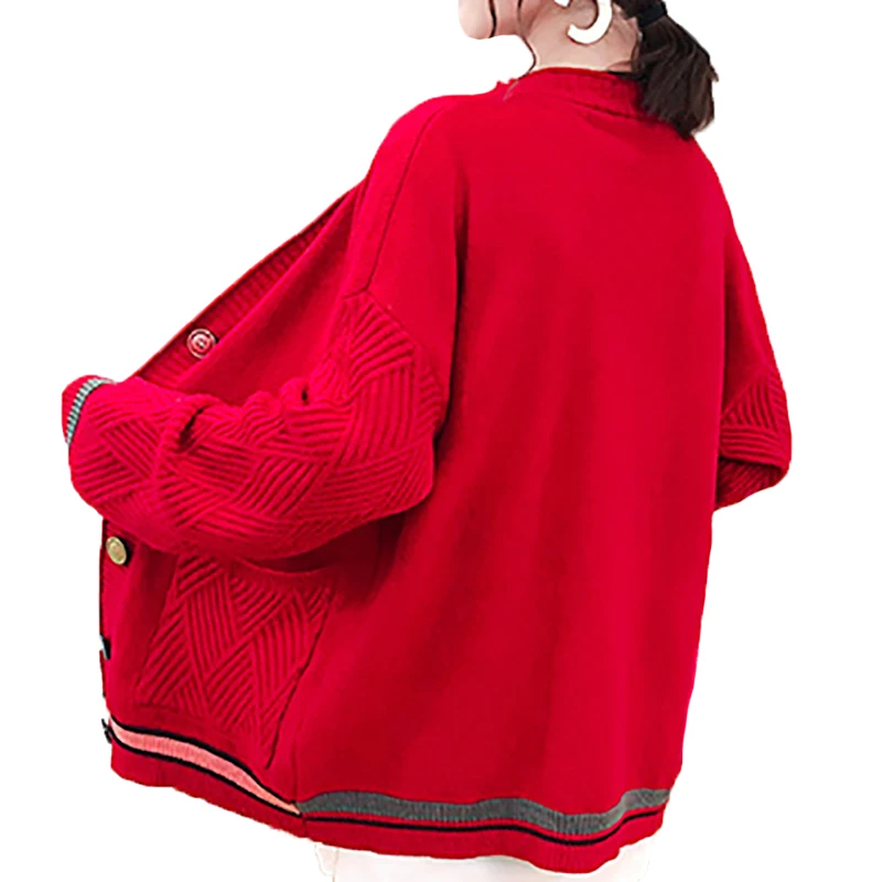 Вязаный женский кардиган свитер новинка 2019 модный на пуговицах Осень-зима