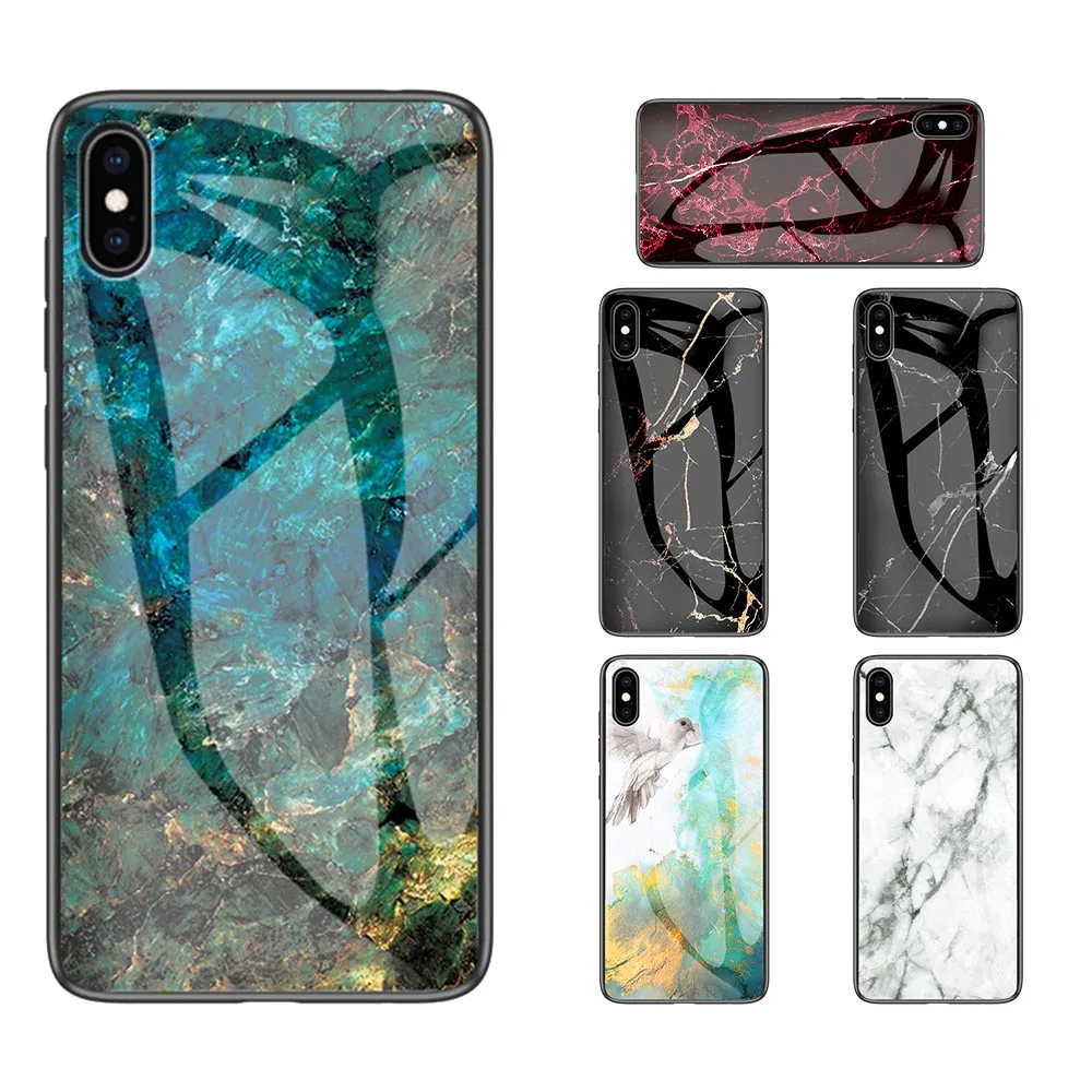 Чехол RAXFLY из закаленного стекла с мраморным рисунком для Huawei P30 Pro P20 Lite 2019