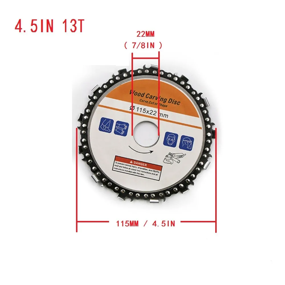 

4.5/4 Inches Wood Carving Disc Chain Grinder Carving For Use With 4"4.5"Angle Grinders Carving Tool Wooking Tool