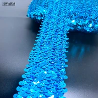 5yard 4 5cm sequin elasticity lace fabric ribbon diy wedding christmas party favors sewing trim accessories decoration for home