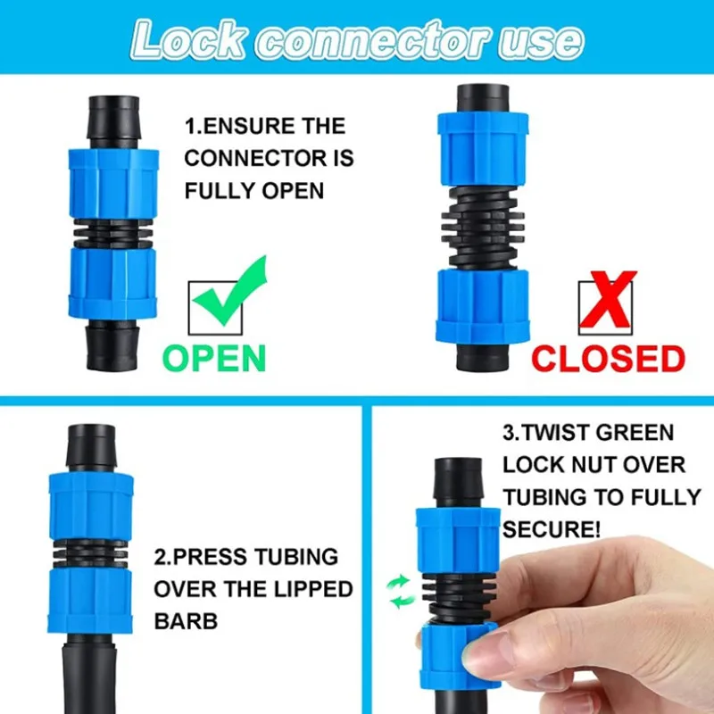 20PCS Drip Irrigation Coupling 1/2 Inch Universal Connector Tubing Fittings Compatible with Most 16-17 mm Tape | Дом и сад