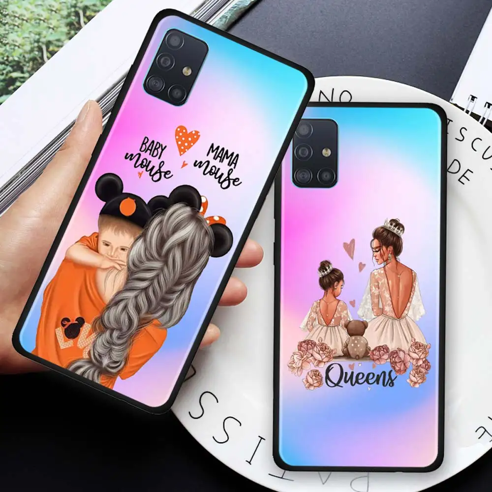

TPU Black Case For Samsung Galaxy A90 A70 A80 Super Mom Baby Girl Boy Soft Coque for SAMSUNG GALAXY A30 A20 A10 Silicone Shell