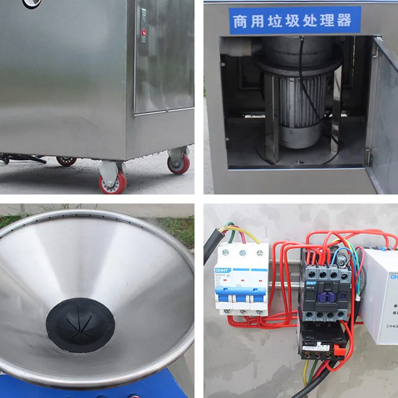 

50L Commercial Kitchen Waste Processor 380V Swill Residue Food Kitchen Shredder Restaurant Big Pig Fish Chicken Bone Processor