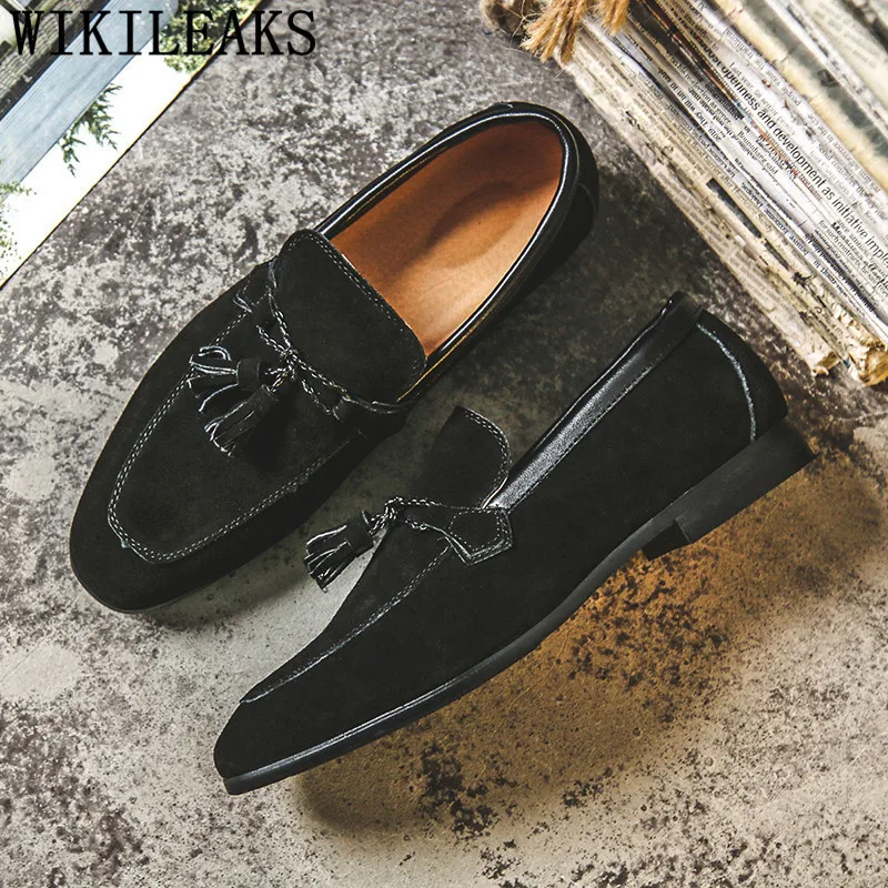 Формальные туфли мужские классические Лоферы деловые Sepatu Слипоны коричневые