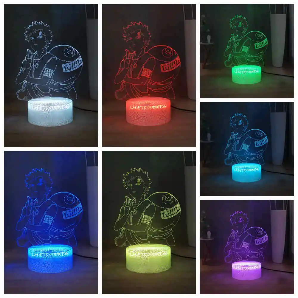 Наруто: детский светодиодный ночник shippюden повязка на голову Sabaku no Gaara RGB 7 красочная Сенсорная лампа USB мини настольная лампа для детей подарок на день рождения игрушка