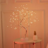 led usb cherry plum blossom tree light table lamps night light for home indoor bedroom wedding party bar christmas decoration