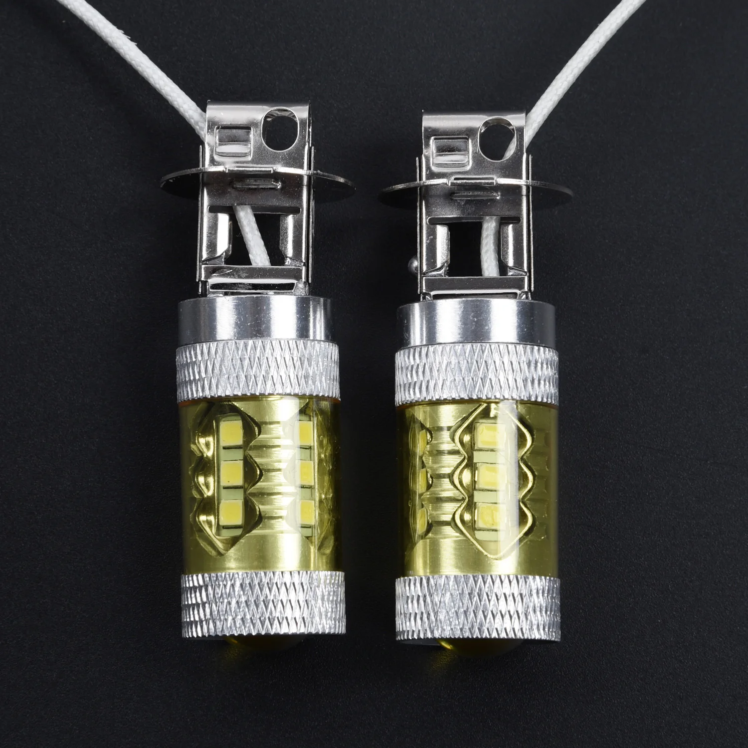 2 шт набор 12-24V H3 80W 16 SMD СВЕТОДИОДНЫЙ Автомобильный противотуманный светильник желтый высокой мощности грузовик