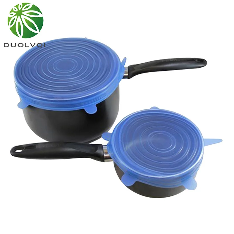 Набор эластичных силиконовых крышек прозрачная Универсальная крышка для