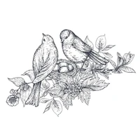 two birds flower clear stamps for diy scrapbooking card making silicone stamps fun decoration supplies