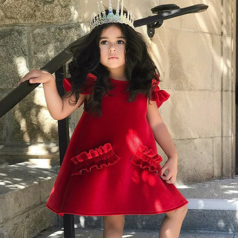 European And American Girls Baby Gold Velvet Dress Chritsmas Clothes Children's Off-the-shoulder Sleeve Princess | Детская одежда и