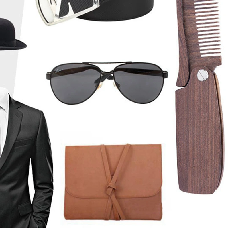 Складная деревянная расческа сандаловое дерево портативная модная для волос |