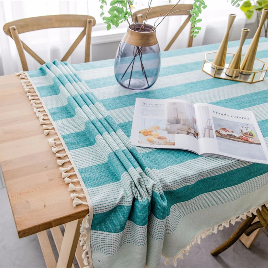 Скатерть для стола в полоску из искусственного скатерть мешковины обеденного