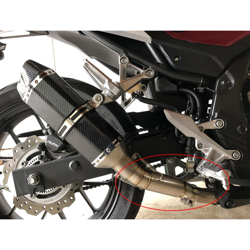 Motorcycle Exhaust Contact Middle Mid Pipe Connector For HONDA 2012 2013 2014 2015 CBR500R CB500X CBR400R CB400X Systems |