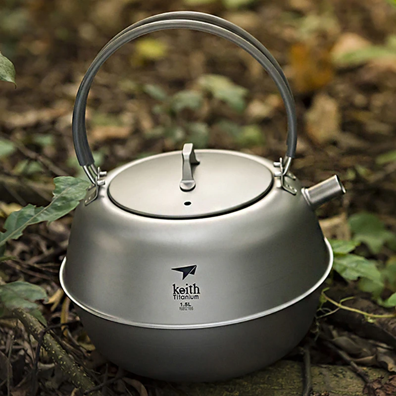 

Кит Кемпинг Поход Чайник Посуда для туризма Открытый Пикник вода чай кофе горшок Портативный Сверхлегкий Титан фляга путешествия