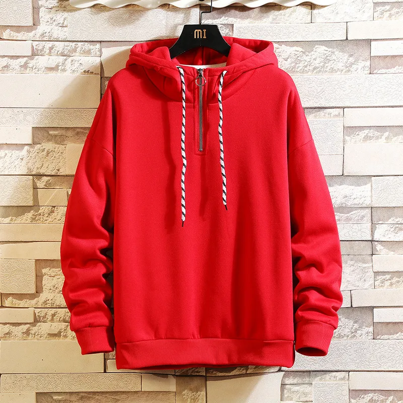 Сезон осень зима Толстая Мужская Уличная толстовки кофты Однотонная одежда
