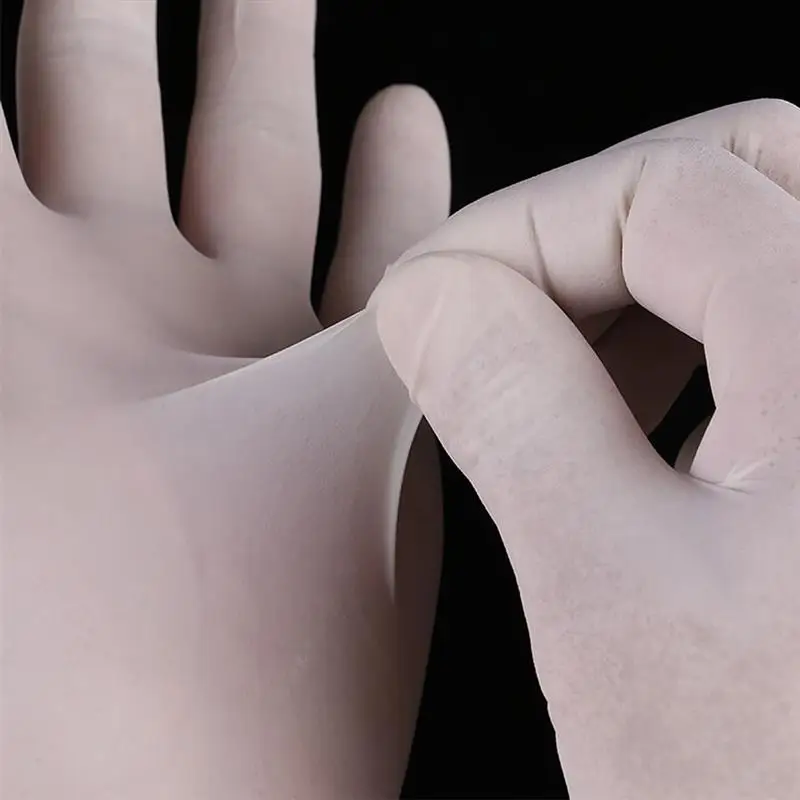 

100/50/30/20PCS White Latex Gloves Disposable Bake Non-Slip Rubber Gloves For Universal Household Cleaning Powder-Free Gloves